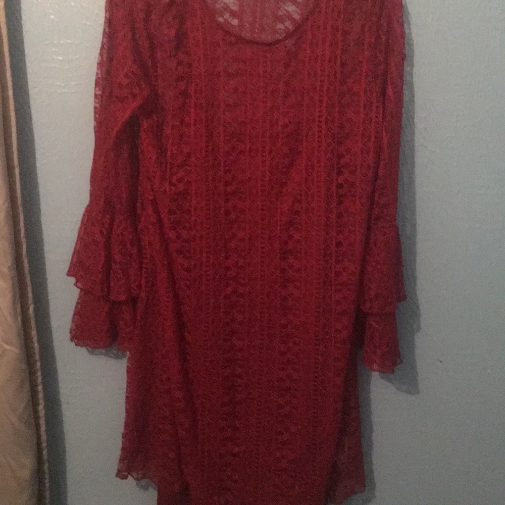 Wrangler retro lace maroon dress xl NWT